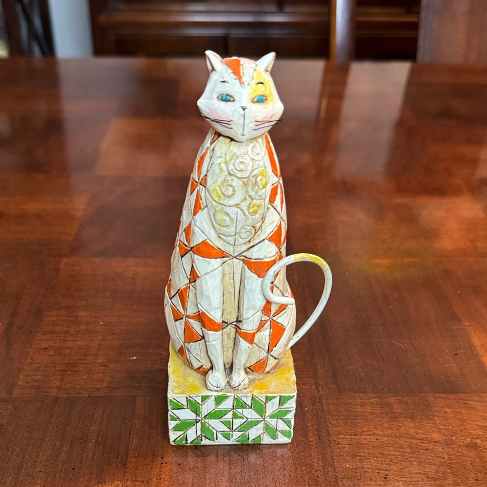 Jim Shore Abraham Orange White Cat Figurine Enesco Heartwood Creek 2003